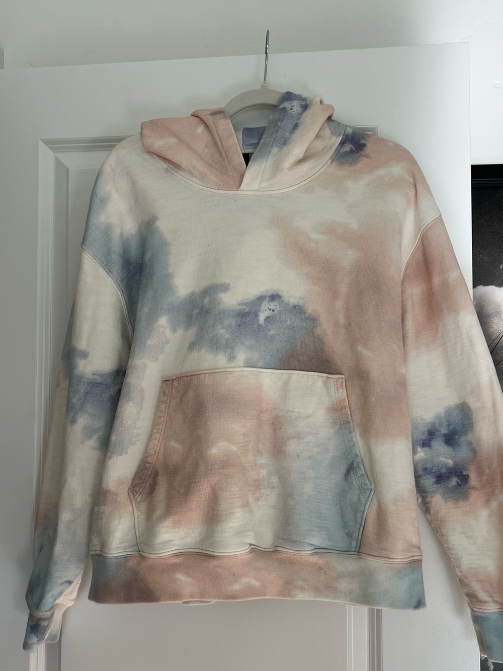 Ag Adriano Goldschmied Tie-Dye Crewneck Hoodie - Pastel Pink & Blue